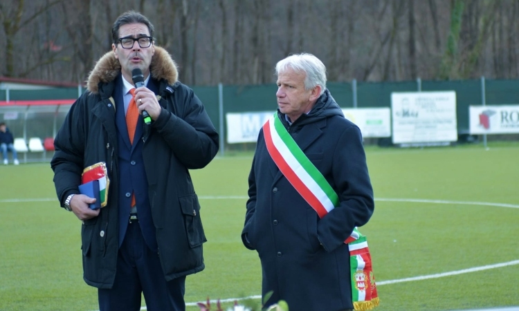 Luigi Barbiero alla cerimonia d’intitolazione dello stadio di Ghivizzano 